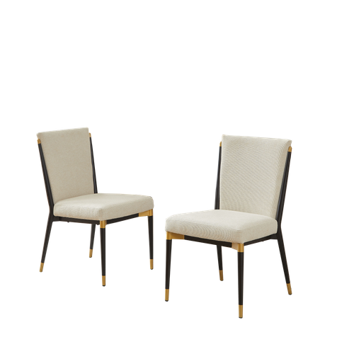 Lot De 2 Chaises De Salle à Manger, Style Scandinave, Pieds Réglables, Beige