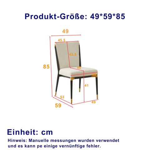 Lot De 2 Chaises De Salle à Manger, Style Scandinave, Pieds Réglables, Beige