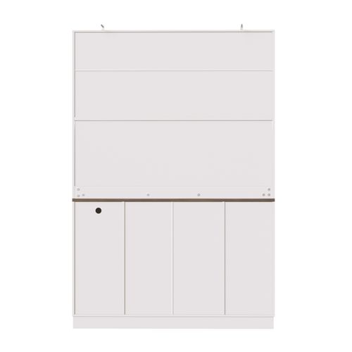 Buffet De Cuisine Haut 120 X 36.3 X 180 Cm, Buffet 6 Portes Avec LED Et Prises USB, 2 Tiroirs, Blanc