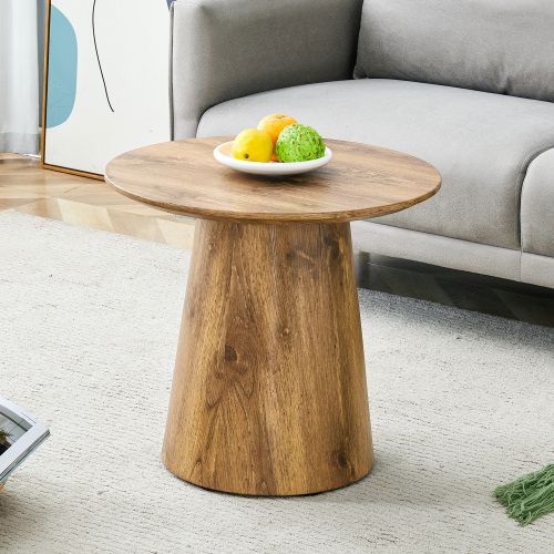 Table Basse Ronde Effet Bois Naturel D50 X H48 Cm, Plateau En Mdf, Charge 120 Kg