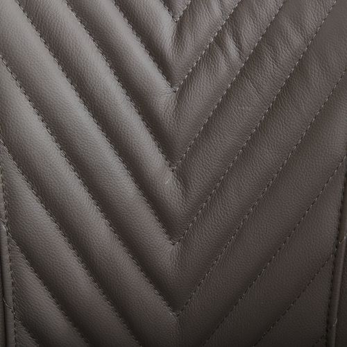 Fauteuil Fixe Sans Accoudoirs En Cuir, Piètement En Bois Massif, Gris