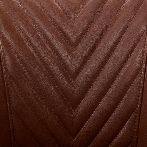 Fauteuil Fixe En Cuir, Piètement En Bois Massif, Marron