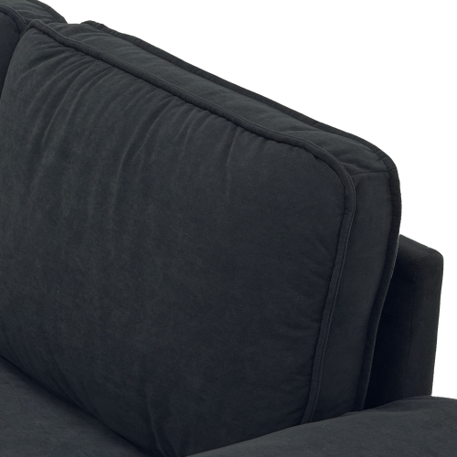 Canapé 2 Places Avec Rangement Sous Assise, Micro-peluche Et Structure Bois Massif