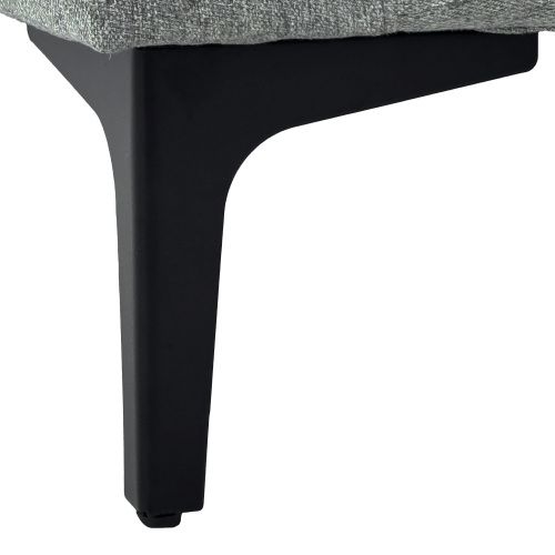 Canapé Gris Clair, Structure Bois, Pieds Métal, Profondeur D'assise 136 Cm