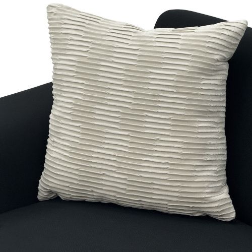 Canapé Droit 2 Places En Polyester Noir - 2 Pièces - Pieds Métal, Design Scandinave