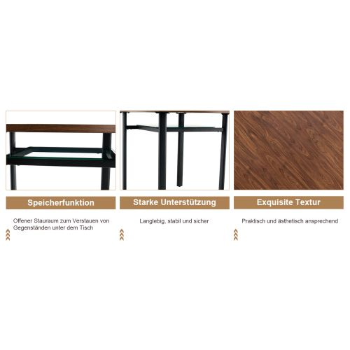 Ensemble Table Et Chaises, Table à Manger 100 Cm Avec Pieds Métal Noir Et 4 Chaises En Pu Gris Clair