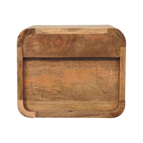 Table De Chevet Suspendue En Bois Massif, Tiroir Spacieux Et Niche Ouverte, Finition Chêne Clair