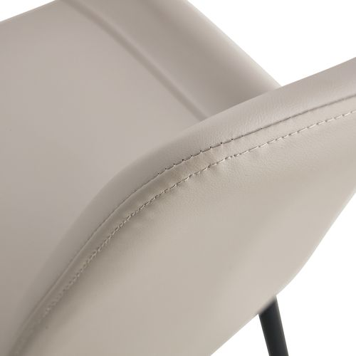 Ensemble Table Et Chaises, Table à Manger Avec Pieds Métal Noir Et 4 Chaises Pu Gris