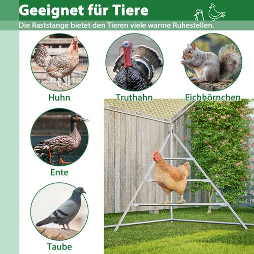 Enclos Poulailler Extérieur En Métal 3x6 M Avec Toit Pvc, Porte Verrouillable Et Échelle, Blanc