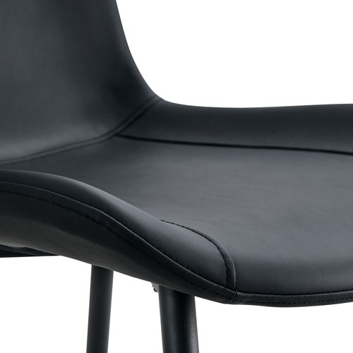 Ensemble Table Et Chaises, Table à Manger 100 Cm Avec Pieds En Mdf Et 4 Chaises Pu Noir