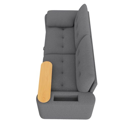 Canapé Convertible Modulable 3 Places Avec Rangement, Appuie-tête Et Tablette Pivotante, Gris