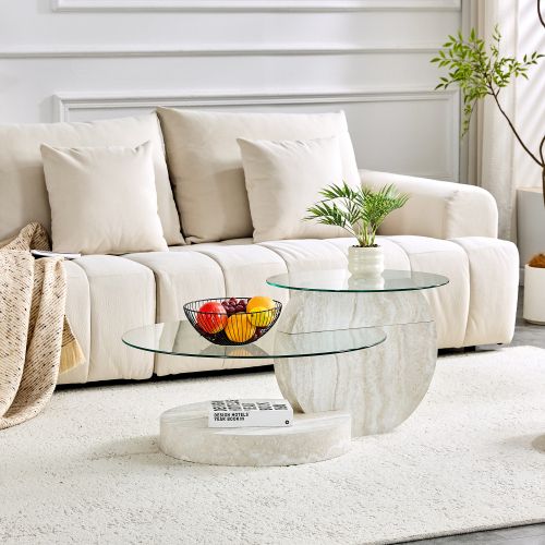 Table Basse Ronde Transparente, Plateaux En Verre