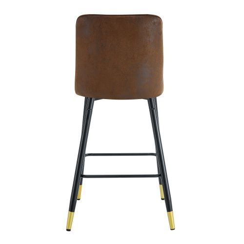 Lot De 2 Tabourets De Bar, Hauteur 100 Cm, Tissu Technique Et Métal, Marron Et Noir