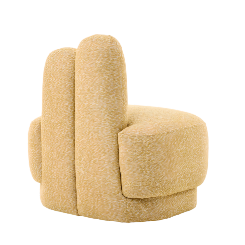 Pouf En Forme De Lapin, Tissu Doux, Assise Rembourrée, Jaune