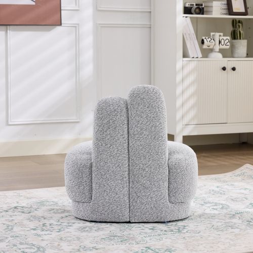 Pouf En Forme De Lapin, Revêtement Tissu, Gris-blanc