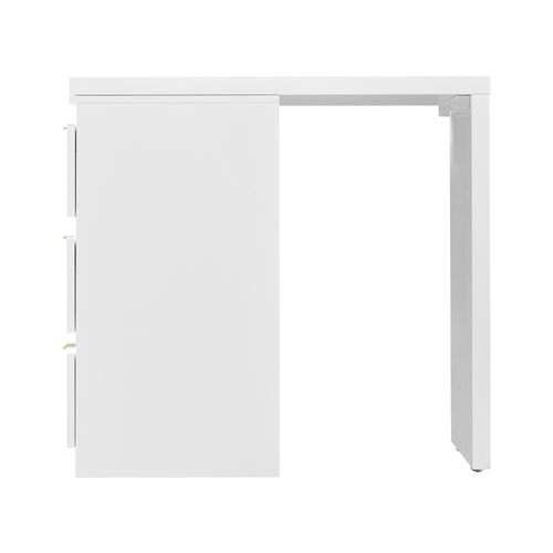 Coiffeuse, Table Maquillage Plateau Pivotant 180° 6 Tiroirs, Style Moderne Détails Dorés