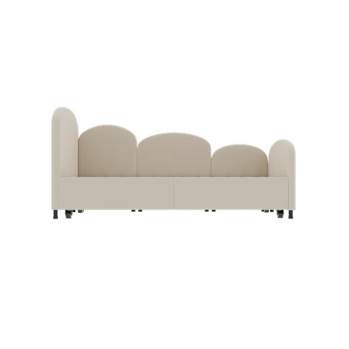 Banquette-lit 90x200 - Lit Tiroir 90x190 Convertible Moderne - Revêtement En Velours Beige