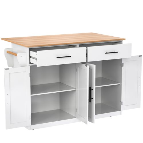 Desserte - Table Roulante Pliable - Plateau Rabattable - Pieds Amovibles - Mdf - Blanc