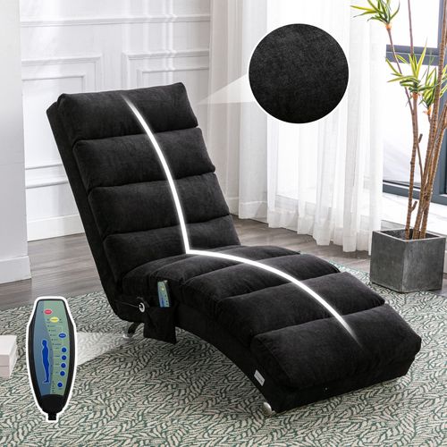 Fauteuil Massant Électrique Relax, 5 Programmes De Massage, Capacité 250 Kg – Noir