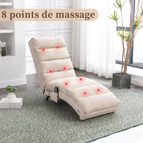 Fauteuil Massant Électrique Relax, 5 Programmes, Capacité 250 Kg – Beige