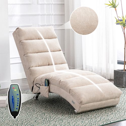 Fauteuil Massant Électrique Relax, 5 Programmes, Capacité 250 Kg – Beige