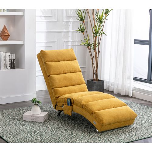 Fauteuil Massant Électrique Relax, 5 Programmes De Massage, Capacité 250 Kg – Jaune Moutarde