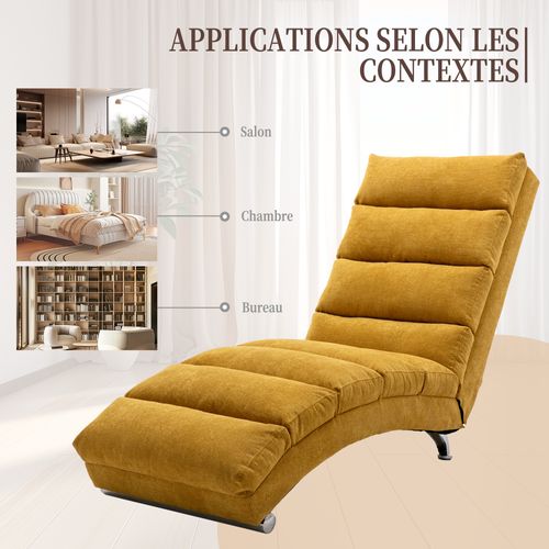 Fauteuil Massant Électrique Relax, 5 Programmes De Massage, Capacité 250 Kg – Jaune Moutarde