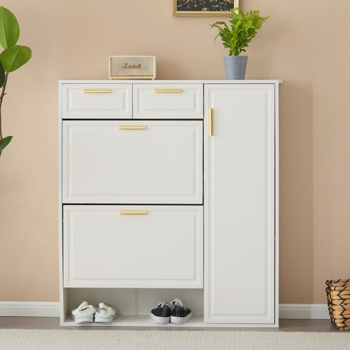 Meuble D’entrée - Banc Capitonné - Patères - Rangement Chaussures - Panneau Mural - Mdf - Blanc