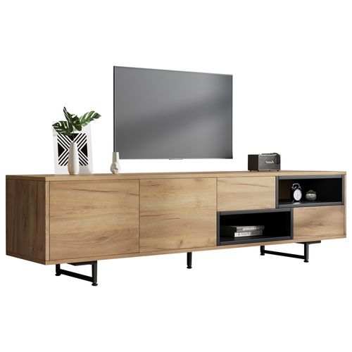 Meuble TV Avec Rangement Ouvert Pratique, Support 30 Kg, Panneau De Particules