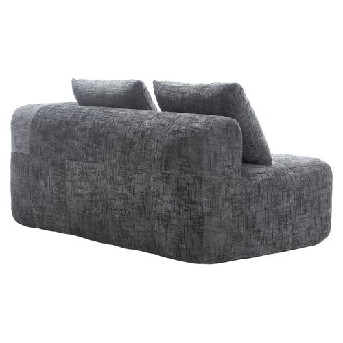 Méridienne 2 Places Intérieure, Coussin Et Poches Latérales, Revêtement Chenille – Gris