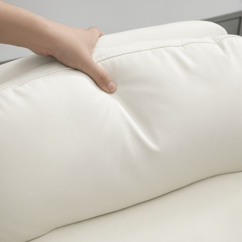 Fauteuil De Bureau Ergonomique -pivotante Avec Repose-pieds -réglable En Hauteur - Simili -blanc