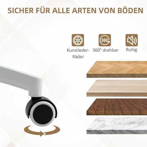 Fauteuil De Bureau Ergonomique -pivotante Avec Repose-pieds -réglable En Hauteur - Simili -blanc