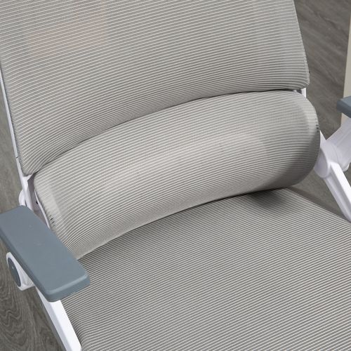 Fauteuil De Bureau - Appui-tête Et Soutien Lombaire - Accoudoirs Ajustables - Pivotante - Mesh -gris