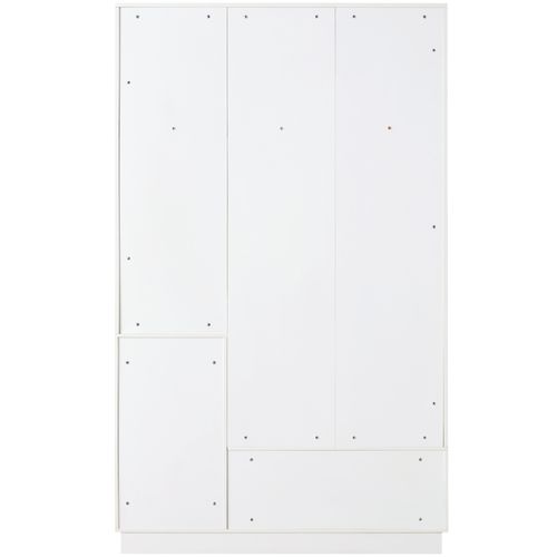 Meuble D'entrée Vestiaire Avec Banc, 3 Patères, 3 Portes Et Étagère, Panneau Et Métal, Blanc