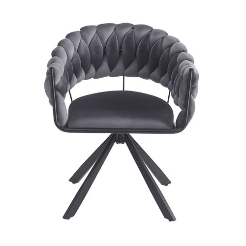 Chaises Salle à Manger - Lot De 4 - Dossier Ergonomique - Pieds Dorés Griffe - Velours - Gris