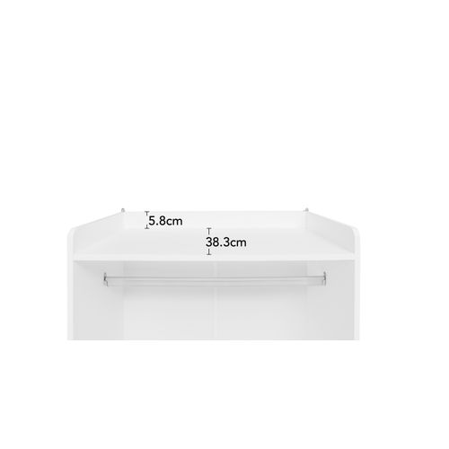 Armoire - Bohème - 3 Tiroirs Avec Poignées Noires Et Étagères De Rangement - Anti-basculement -blanc