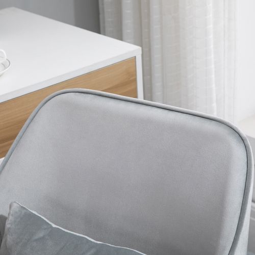 Fauteuil De Bureau Massant - Chaise Ergonomique Avec Soutien Lombaire - Velours Pivotant - Gris