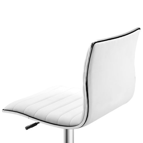 Chaise De Bureau - Pivotante Pour Maquillage Ou Bureau - Compacte Avec Dossier - Cuir - Blanc