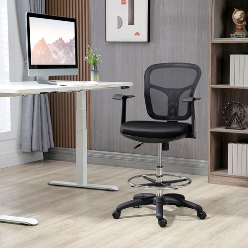 Fauteuil De Bureau Ergonomique - Pivotante Avec Repose-pieds - Respirant Et Réglable - Noir
