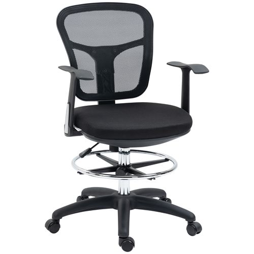 Fauteuil De Bureau Ergonomique - Pivotante Avec Repose-pieds - Respirant Et Réglable - Noir