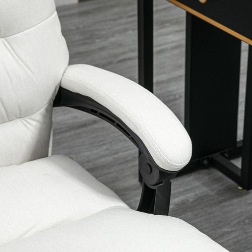 Fauteuil De Bureau Massant Avec Inclinaison 135° - Réglage Hauteur - Blanc Crème