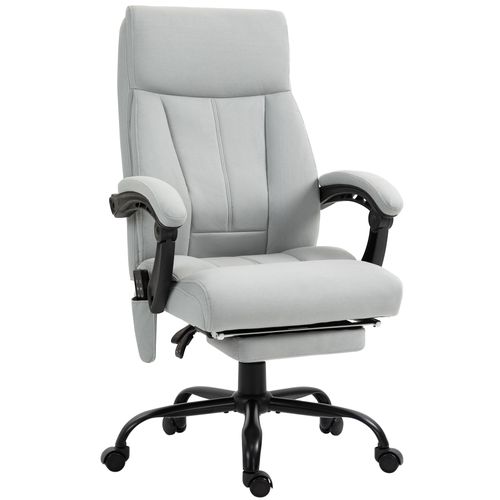 Fauteuil De Bureau Ergonomique - Massage Et Repose-pieds - Réglable En Hauteur - Gris Clair