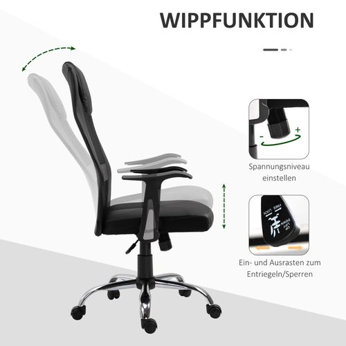 Fauteuil De Bureau Ergonomique - Réglage Hauteur Et Bascule - Simili - Noir