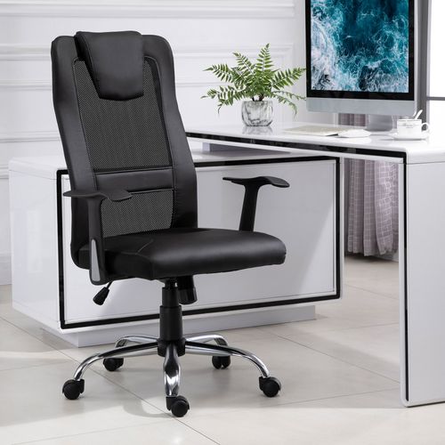 Fauteuil De Bureau Ergonomique - Réglage Hauteur Et Bascule - Simili - Noir