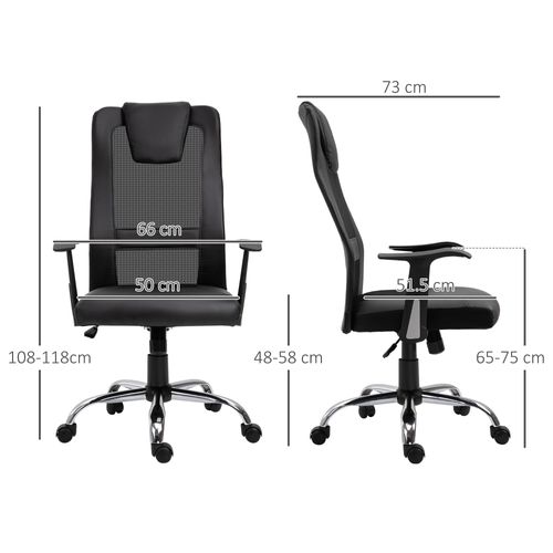 Fauteuil De Bureau Ergonomique - Réglage Hauteur Et Bascule - Simili - Noir