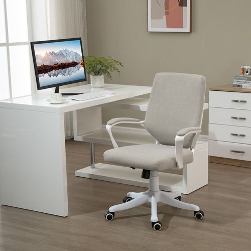 Fauteuil De Bureau Ergonomique -confortable -réglage En Hauteur -soutien Lombaire -pivotante - Beige