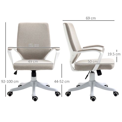 Fauteuil De Bureau Ergonomique -confortable -réglage En Hauteur -soutien Lombaire -pivotante - Beige