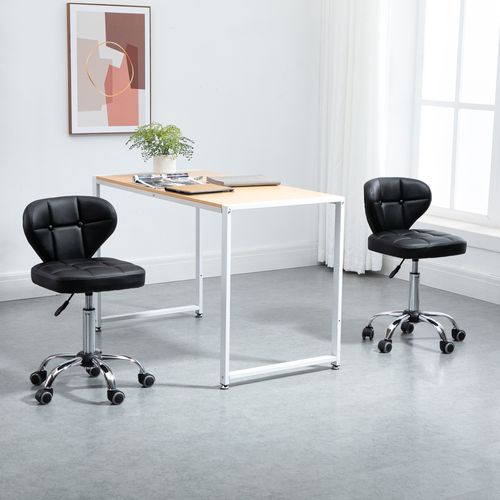 Chaise de Bureau - Lot de 2 Chaises de Bureau avec Siège Réglable et Design Moderne - Acier - Noir