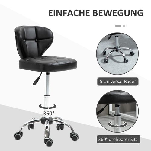 Chaise de Bureau - Lot de 2 Chaises de Bureau avec Siège Réglable et Design Moderne - Acier - Noir