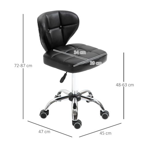 Chaise de Bureau - Lot de 2 Chaises de Bureau avec Siège Réglable et Design Moderne - Acier - Noir